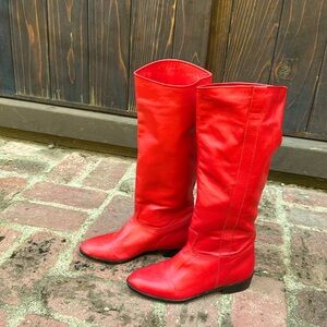 Red Leather Boots